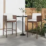 Bar Stools 2 pcs with Cushions Brown Poly Rattan,Comfortable and Durable Poly Rattan Bar Stools for Outdoor Use Patio Chair
