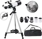 [SynoRiver] Telescope for Adults & Kids (Beginners), 70mm Aperture, 400mm AZ Mount, Fully Multi-Coated Optics, Portable with Tripod, Phone Adapter, Backpack