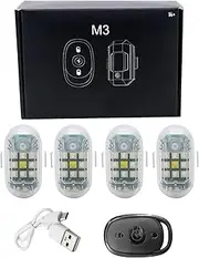 Motorcycle LED Lights,7 Colors LED Warning Safety Lights - Rechargeable Safety Lighting with Remote Control, Portable Automotive Accessories for Car Trucks Motorcycle Bike