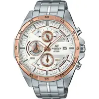 在飛比找ETMall東森購物網優惠-【CASIO】卡西歐 EDIFICE 賽車風格 鋼錶帶 三眼