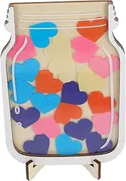 ROMISBABA Heart Reward Jar Set for Wooden Reward System with Heart Tokens Potty Training Behavior Management Tool Home Classroom Motivation