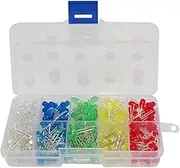 Haobase 300pcs 3mm 5mm Assorted Color 2pin Diffused LED Light Emitting Diodes Electronic Parts with 5 Colors