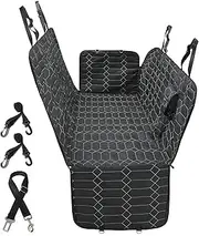 Dog Car Seat Cover 60 Inches - RBSC Waterproof Hammock, Heavy Duty Scratch Proof Nonslip Car Thick Back Seat Cover with Pockets for Cars, Trucks, Jeeps and SUVs