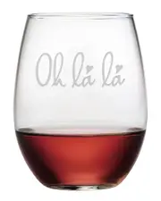 Susquehanna Glass Oh La La Set of 4 21oz Stemless Wine Glasses NoSize NoColor