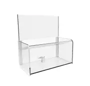 Clear Acrylic Plexiglass Donation Box Easy Drop Funnel Tip Box Charity Box Small