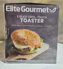 Elite Gourmet ECT1027B Cool Touch Toaster with 6 Temperature Settings 2-Slices