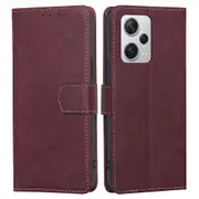 Stand Wallet Case For Xiaomi Redmi Note 12 Pro+ 5g, Cowhide Texture Pu Leather Rfid Blocking Magnetic Clasp Protective Cover