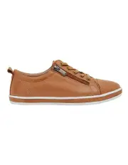 [Easy Steps] Whisper Sneakers in Tan Leather