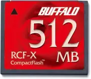 BUFFALO Compact Flash 512MB RCF-X512MY W36.4xH42.8xD3.3mm 15g 5V/3.3V New