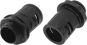 X AUTOHAUX M20x1.5 Cable Glands 15.8mm / 0.62" Bellows Quick Connector Straight PA6 Nylon Black 2 Pcs