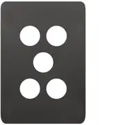 Hager Allure 5 Gang Switch Plate Matt Black - WBHSP5-MB