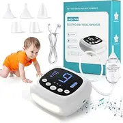 Nasal Aspirator for Baby, 9 Levels Suction Hospital Grade Baby Nose Sucker, 5 Food-Grade Silicone Tips Electric Nose Aspirator with Night Light and Nursery Rhyme Soothing Function for Toddlers