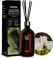 hetras Premium Reed Diffuser Set 16.9 fl.oz. 1 Pack | La Tulip Shower - Elegant Flowers Scent | Long-Lasting Luxury Fragrance with 10 Reed Sticks for Home & Office | Gifts for Loved One