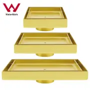 Gold 100/150/200mm Square Tile Insert 50/80mm Outlet Floor Drain Shower Grate