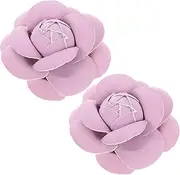 [Beavorty] 2pcs Faux Leather Flower Heads for DIY Accessories Stylish Embellishments for Shoes Bags Phone Cases Violet Flower Decor for Creative Projects