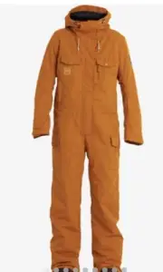 WOMENS Billabong Large one piece snowsuit Break Of Dawn One Piece Orange Suit