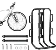 Cycle Fork Mount Rack - Aluminum Alloy Large Loading Capacity Front Rack Carrier - Cycling Bag Luggage Shelf, Touring Carrier Holder for Front Fork Tube