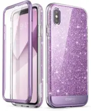 For iPhone Xs Max 6.5 Case, i-Blason [Cosmo] Full-Body Bling Glitter Purple Case