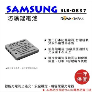 【199超取免運】攝彩@樂華 FOR 三星 SLB-0837(NP1) 相機電池 鋰電池 防爆 原廠充電器可充 保固一年【全壘打★APP下單 跨店最高20%點數回饋!!】