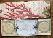 mud pie Seahorse Soap Dish w/2 Soaps #10544 NEW