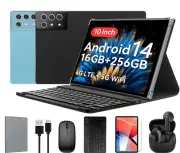 10.1-inch Android 14 16GB+256GB Tablet 8000mAh Dual SIM Octa-core 5G+2.4G WiFi