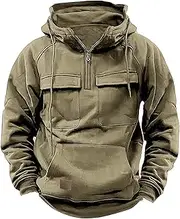 [Ctreela] Tactical Hooded Jacket Men Army Military Outdoor Hoodie Retro Style Western Cargo Jacket