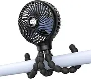 Stroller Fan, 3 Speed Portable Clip on Pram Fan for Baby, Personal Desk Fan with Flexible Tripod, Mini Handheld Fan for Car Seat, Treadmill, Camping