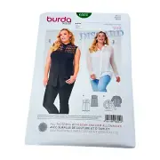 Burda 6551 Sewing Pattern Womans Blouse Top Size 20 to 32 Uncut