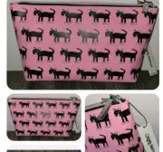 Marc Tetro Travel Makeup Pouch Zip Bag Clutch Tuxedo Black Cat Kitten New
