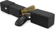 Supgrades Hidey-Hitch Hidden Key Storage Inside Trailer Hitch Receiver, Secret Recessed Sturdy and Secure Storage for Key Fobs and Money, Shorty