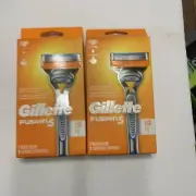 (2) Gillette Fusion 5 Mens 5-Blade 1 Razor Handle& 2 Cartridges