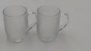 FROSTED Coca-Cola 4" GLASS MUGS EMBOSSED COKE BOTTLES Set Of 2
