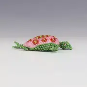 NATIVE AMERICAN ZUNI BEADED TURTLE BY FARLAN QUETAWKI