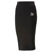 在飛比找PChome24h購物優惠-PUMA 長裙 流行系列 流行系列 T7 黑色 中長裙 女 