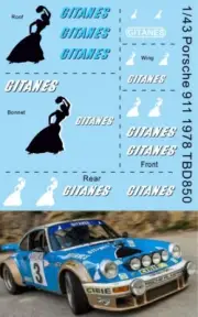 1/43 Decals for Decals Porsche 911 Carrera 1978 Rally Montecarlo TBD850