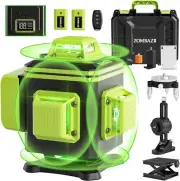 16 Lines Self-leveling Laser Level 4x360°, 4D Green Cross Line Laser with Batter