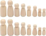 ERINGOGO 50pcs DIY Drawing Wood Doll DIY Wooden Doll Wooden