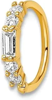 [JewelryWeb] 14k Gold CZ Simulated Diamond Ear Cuff 9.23x1.75mm Wide-Ear-Cuff for Women