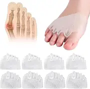 4 Pairs Silicone Toe Separator, 2024 New Toe Seperators Toes Toe Spacers, Toe Separators for Overlapping Toes Foot Corrector, Toe Separators for Women and Men (Transparent)