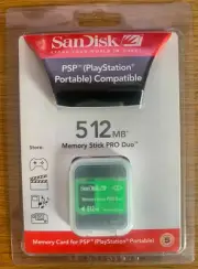 SanDisk 512MB Memory Stick Pro Duo For PSP UMD Card Expansion NEW AND SEALED