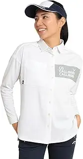 [Callaway] C24133202 Women's Long Sleeve Full Open Shirt (Sweat Absorbent, Quick Drying, UV Protection), Golf,