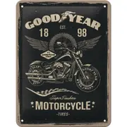 Nostalgic Art 15x20cm Small Wall Hanging Metal Sign Goodyear Motorcycle Decor