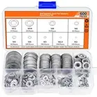 600PCS Washer Assortment Stainless Steel 9 Sizes Gasket Flat Washers