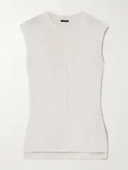 [Joseph] Joseph - Ribbed-knit Linen-blend Top - Ivory - small small Ivory