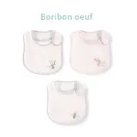 在飛比找PChome24h購物優惠-日本Boribon oeuf 棉柔繡花口水巾
