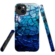 For iPhone 14 Plus Case Tough Protective Cover, Blue Mirror