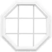 Fixed Octagon Vinyl Window Grids 24 in. x 24 in. Insulated Glass White