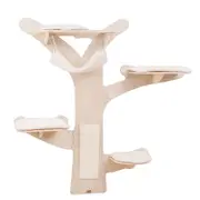 Costway Space-Saving Wall-Mounted Cat Tower Sial Scratching Wooden Post Tree White & Natural