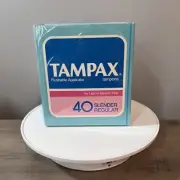 Vintage Sealed 1986 Tampax Tampons Slender Regular 40ct Movie/TV Prop