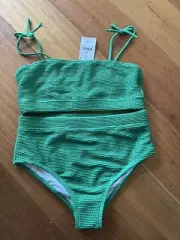 Cotton On Bandeau Bathers Green Size 15/16
